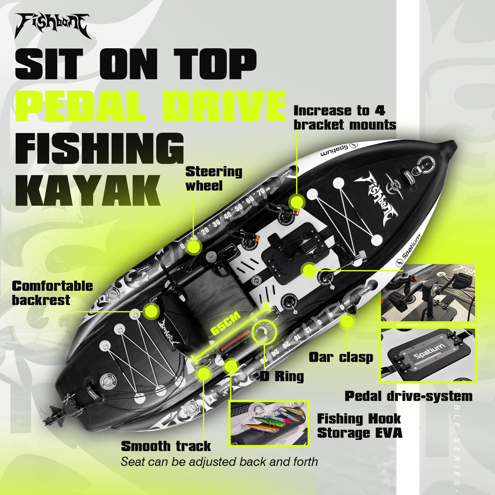 Kayak Inflable Spatium con Ped - Fishing Kayak Sit On Top reseña y precio